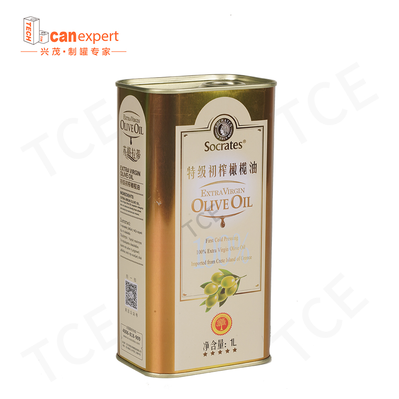 Terma de hojalata vacía personalizada al por mayor contenedor de metal 5 litros de aceite comestible Virgin lata lata de aceite de grado de alimentos lata para aceite de oliva